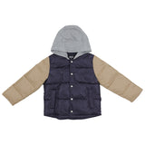 Versace Blue Safety Pin Logo Puffer Jacket