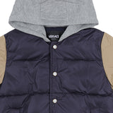 Versace Blue Safety Pin Logo Puffer Jacket