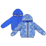 Versace Reversible Blue Barocco Down Padded Jacket