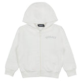 Versace White Logo Zip Up Hoodie