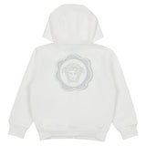 Versace White Logo Zip Up Hoodie