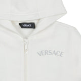 Versace White Logo Zip Up Hoodie
