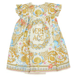 Versace Ivory & Gold Underwater Barocco Print Dress