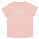 Fendi Pink With Iconic Logo T-Shirt