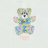 Fendi White Floral Teddy Bear T-Shirt