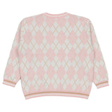 Fendi Pink & White Argyle Sweater