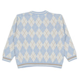 Fendi Blue & White Argyle Sweater