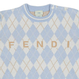 Fendi Blue & White Argyle Sweater