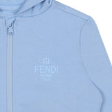 Fendi Blue Zip-Up Hoodie Jacket