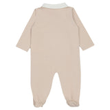 Fendi Beige Cotton FF Logo Bear Babygrow Set