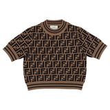 Fendi Brown Iconic All Over FF Print T-Shirt