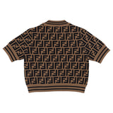 Fendi Brown Iconic All Over FF Print T-Shirt