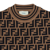 Fendi Brown Iconic All Over FF Print T-Shirt