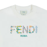 Fendi White Sweatshirt With Floral Embroidery