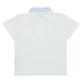 Fendi White Roma Polo Shirt With Blue Detail