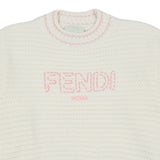 Fendi White Sweater With Logo Embroidered