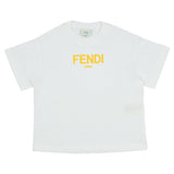 Fendi White T-Shirt With Fendi Roma Logo.