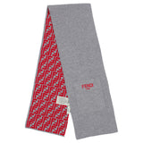 Fendi Grey & Red Reversible Style Scarf
