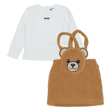 Moschino White Long-Sleeve T-Shirt & Teddy Bear Tote Bag Set