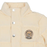 Moschino Off Whiteteddy Bear Corduroy Puffer Jacket