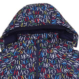 Moschino Multicolor All-Over Logo Puffer Jacket