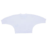 Moschino White Globe Print Cropped Sweatshirt