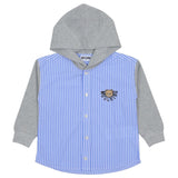 Moschino Blue Stripes Hooded Shirt