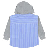 Moschino Blue Stripes Hooded Shirt