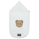 Moschino Whiteteddy Bear Print Padded Sleeping Bag