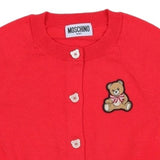 Moschino Red Teddy Aplique Cardigan