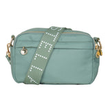 Stella McCartney Green Sling Bag With Brand Name Stip
