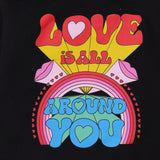 Stella McCartney Black Sweatshirt Hooded Love Rubber Print