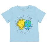 Stella McCartney Blue T-Shirt With Earth And Sun Print