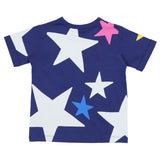 Stella McCartney Blue T-Shirt With Brand Name Stars Printed