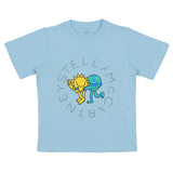 Stella McCartney Blue T-Shirt With Brand Name Print