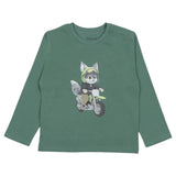Mayoral Green T-Shirt With Animal Bike Ride