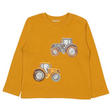 Mayoral Mustard T-Shirt With Tractor Print