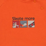 Mayoral Orange Sweatshirt Hooded With Skate Print