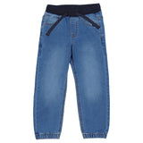 Mayoral Blue Joggers Denim With Brand Name Patch