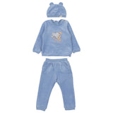 Mayoral Blue Tracksuit Velvet With Hat Lowers