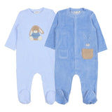 Mayoral Blue Footie Velvet 2Pcs Set With