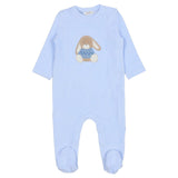 Mayoral Blue Footie Velvet 2Pcs Set With