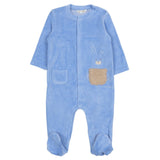 Mayoral Blue Footie Velvet 2Pcs Set With