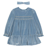Mayoral Aqua Dress Velvet With Headband Brand