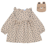 Mayoral Brown Dress With Pouch Polka Dots