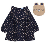 Mayoral Navy Dress With Pouch Polka Dots