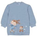 Mayoral Blue Dress With Girl Print