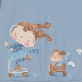 Mayoral Blue Dress With Girl Print