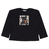 Mayoral Black T-Shirt With Teddy Paws Print