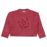 Mayoral Maroon Sweater Crop With Crown Sequence